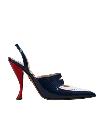 THOM BROWNE CURVED-HEEL 120MM LEATHER PUMPS