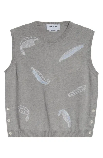 THOM BROWNE THOM BROWNE FEATHER INTARSIA CASHMERE SWEATER VEST