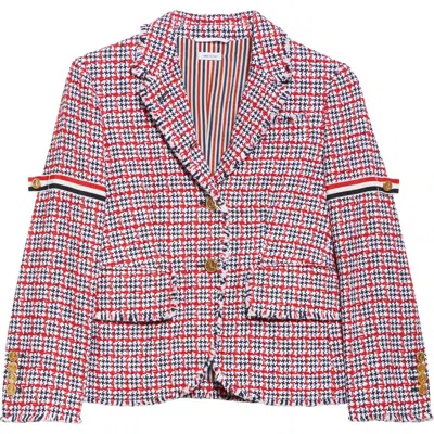 THOM BROWNE THOM BROWNE FRAY COTTON TWEED BLAZER