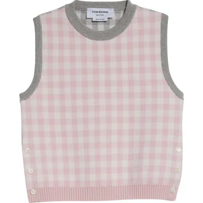 THOM BROWNE THOM BROWNE FUN-MIX GINGHAM CHECK BIRD'S EYE CASHMERE SWEATER VEST