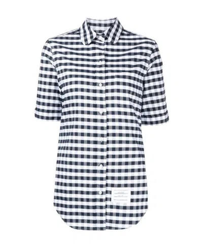 THOM BROWNE GINGHAM CHECK PATTERN SHIRT