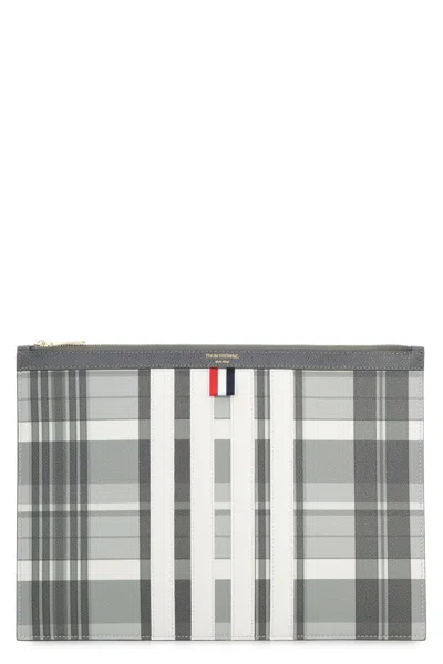 THOM BROWNE GRAINY LEATHER POUCH