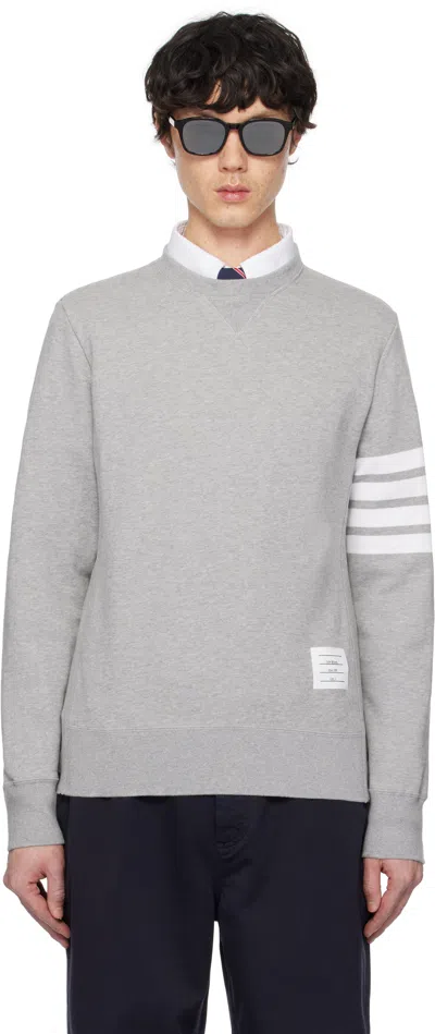 THOM BROWNE GRAY CLASSIC LOOPBACK 4-BAR SWEATSHIRT