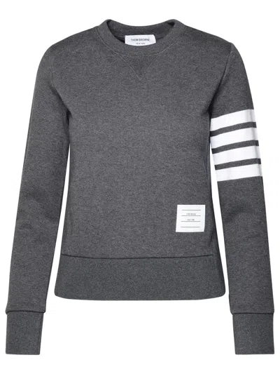 THOM BROWNE GRAY COTTON SWEATSHIRT
