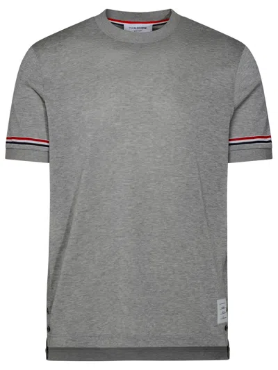 THOM BROWNE GRAY COTTON T-SHIRT