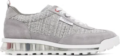 THOM BROWNE GRAY COTTON TWEED TECH SNEAKERS