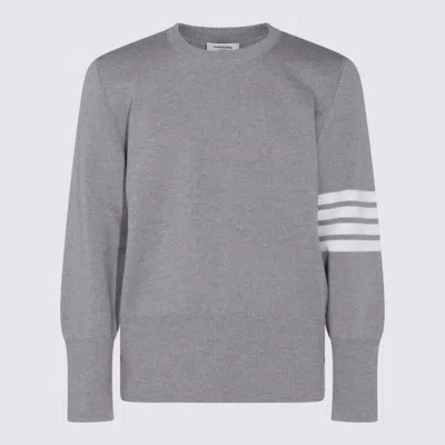 THOM BROWNE GREY WOOL KNITWEAR