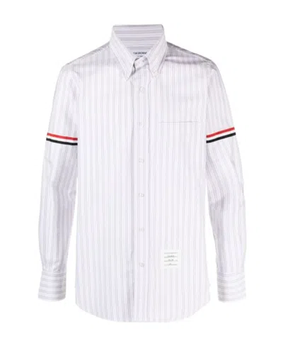 THOM BROWNE THOM BROWNE STRIPED BUTTONED SHIRT
