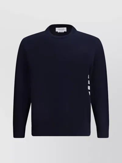 THOM BROWNE ICONIC BANDS SWEATER WITH SIDE SLITS