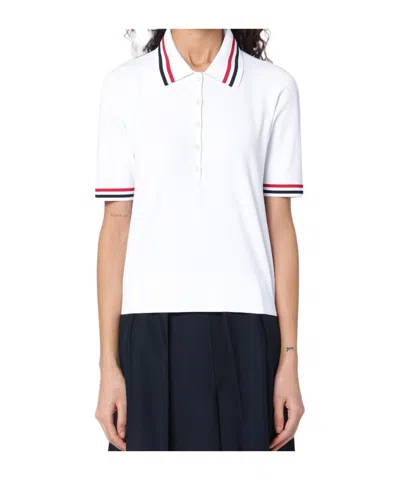 THOM BROWNE THOM BROWNE RWB STRIPED JERSEY POLO SHIRT
