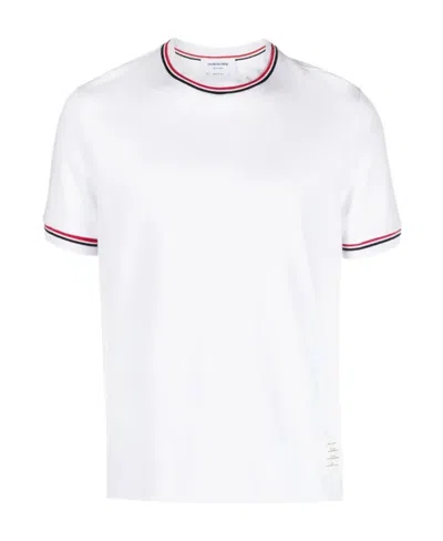 THOM BROWNE THOM BROWNE LOGO PATCH CREWNECK T-SHIRT
