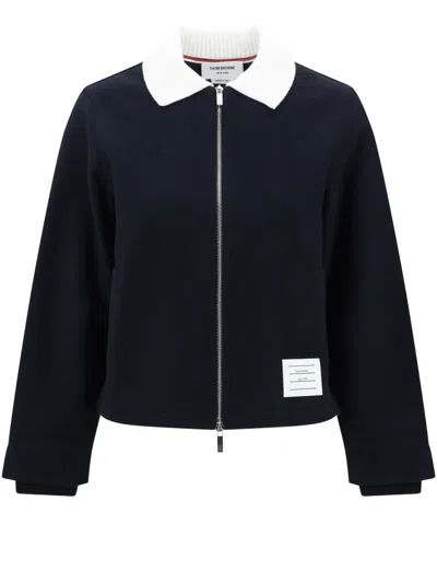 THOM BROWNE LOGO PATCH JACKET