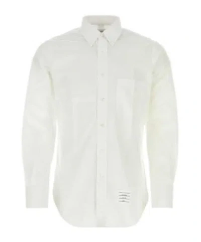 THOM BROWNE THOM BROWNE LOGO PATCH LONG-SLEEVED SHIRT