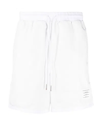 THOM BROWNE THOM BROWNE LOGO PATCH DRAWSTRING TRACK SHORTS