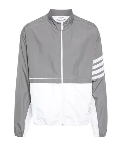 THOM BROWNE THOM BROWNE 4-BAR STRIPE DETAILED ZIPPED WINDBREAKER