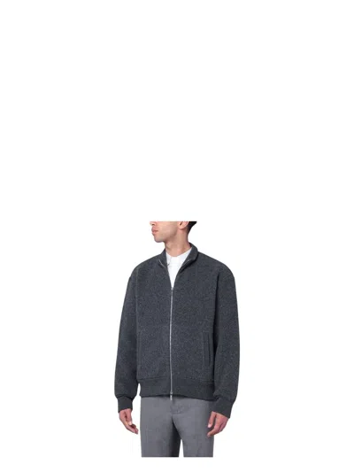 THOM BROWNE MEN'S WOOL ZIP-UP CARDIGAN