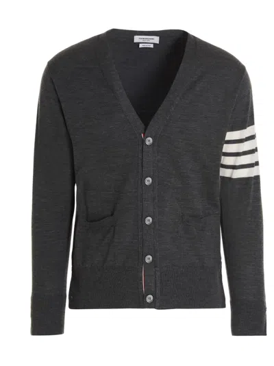 THOM BROWNE 4-BAR V-NECK CARDIGAN