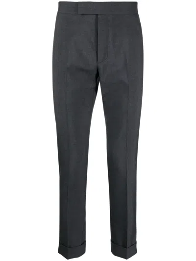 THOM BROWNE MID-RISE SKINNY-LEG TAILORED TROUSERS