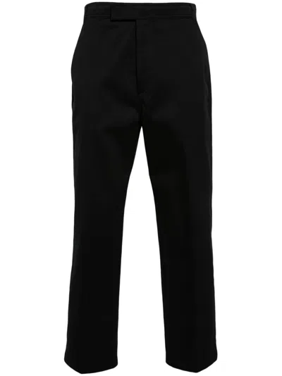 THOM BROWNE MID-RISE TAPERED CHINOS