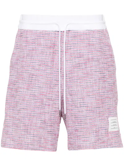 THOM BROWNE MID-RISE TWEED TRACK SHORTS