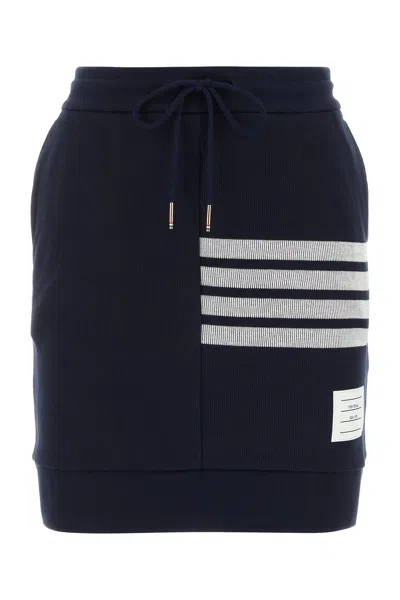 THOM BROWNE MIDNIGHT BLUE COTTON SKIRT