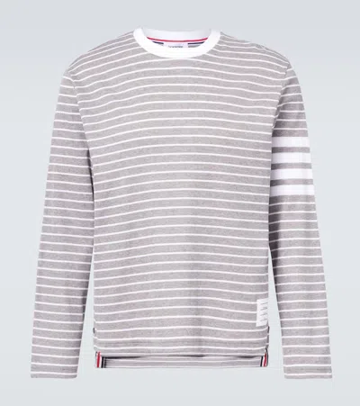 THOM BROWNE MILANO 4-BAR STRIPED COTTON T-SHIRT