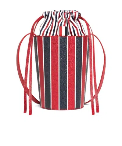 THOM BROWNE THOM BROWNE RWB-STRIPED MINI BUCKET BAG