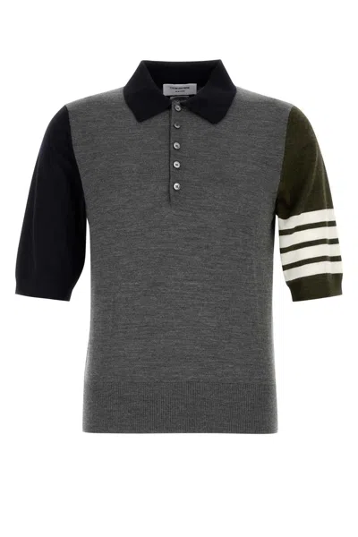 THOM BROWNE MULTICOLOR WOOL POLO SHIRT