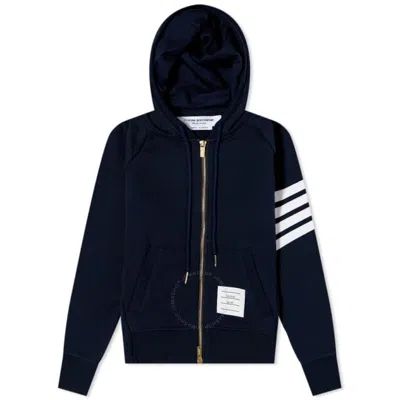 THOM BROWNE THOM BROWNE NAVY 4-BAR LOOPBACK FULL ZIP HOODIE