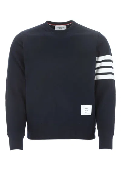 THOM BROWNE NAVY BLUE COTTON SWEATSHIRT