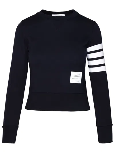THOM BROWNE NAVY COTTON SWEATSHIRT
