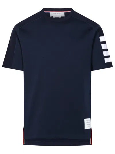 THOM BROWNE NAVY COTTON T-SHIRT