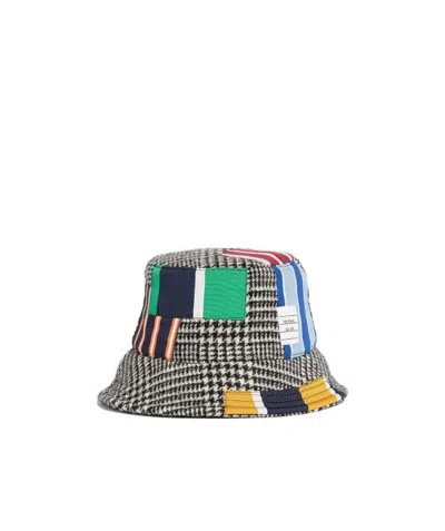 THOM BROWNE PATCHWORK-DETAIL BUCKET HAT