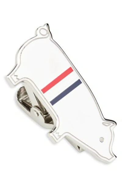 THOM BROWNE THOM BROWNE PIG STERLING SILVER & ENAMEL TIE CLIP
