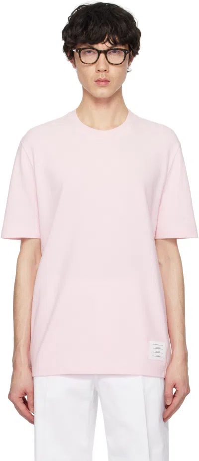 THOM BROWNE PINK CLASSIC PIQUE 4-BAR T-SHIRT