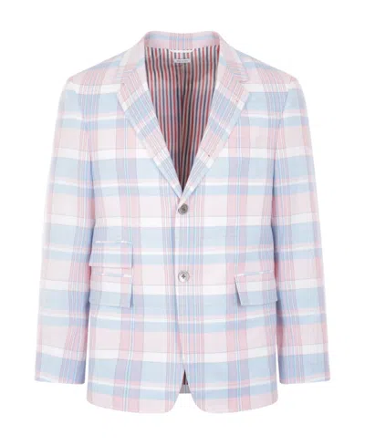 THOM BROWNE THOM BROWNE PLAID-CHECKED PATTERN TAILORED BLAZER