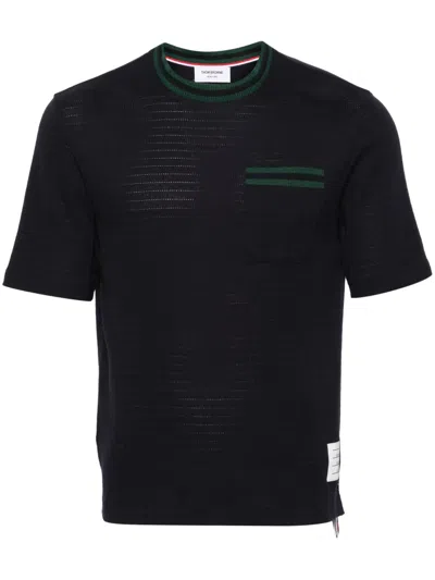THOM BROWNE POINTELLE-KNIT COTTON T-SHIRT