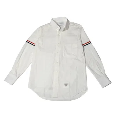 THOM BROWNE THOM BROWNE RWB STRIPE COTTON SHIRT WHITE RED