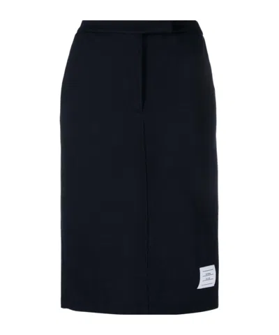 THOM BROWNE RWB STRIPE-DETAIL MIDI SKIRT