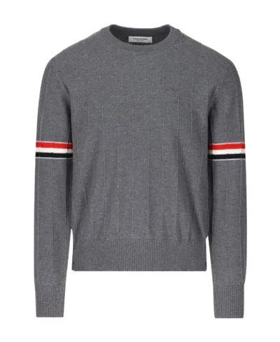 THOM BROWNE THOM BROWNE RWB-STRIPE LONG-SLEEVED CREWNECK JUMPER