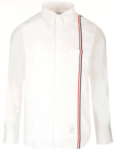THOM BROWNE RWB STRIPED BUTTONED SHIRT