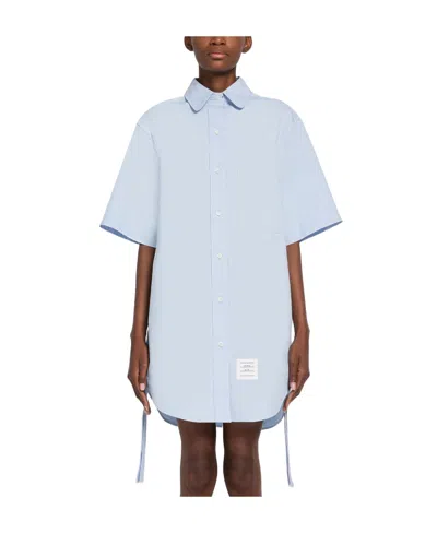 THOM BROWNE THOM BROWNE LOGO PATCH SHIRT DRESS