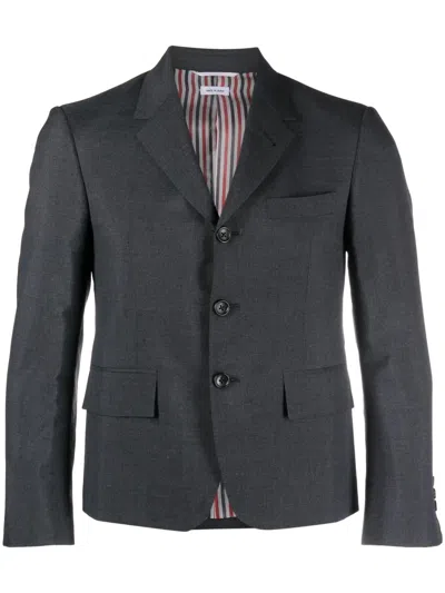 THOM BROWNE SINGLE-BREASTED WOOL BLEND BLAZER