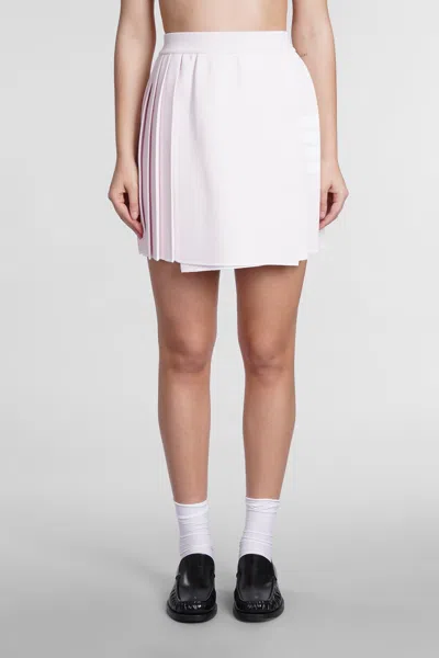 THOM BROWNE PASTEL PINK VISCOSE BLEND MINI SKIRT