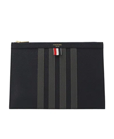 THOM BROWNE THOM BROWNE SMALL 4-BAR STRIPED ZIPPED WALLET