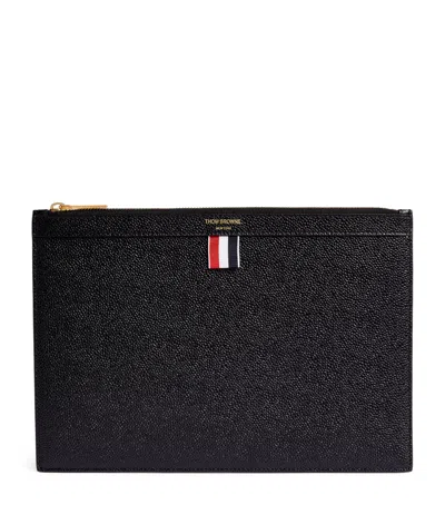 THOM BROWNE SMALL LEATHER POUCH