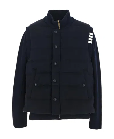 THOM BROWNE THOM BROWNE PADDED PRESS-STUD RIBBED JACKET