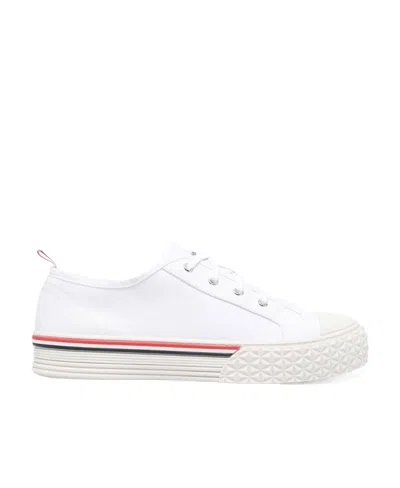THOM BROWNE THOM BROWNE STRIPE TRIMMED LOW-TOP SNEAKERS