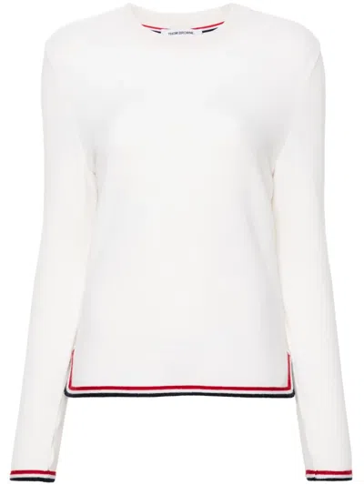 THOM BROWNE STRIPED-BORDER CASHMERE JUMPER
