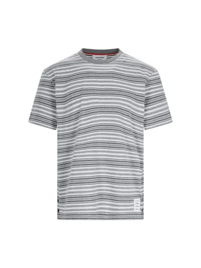 THOM BROWNE STRIPED COTTON T-SHIRT